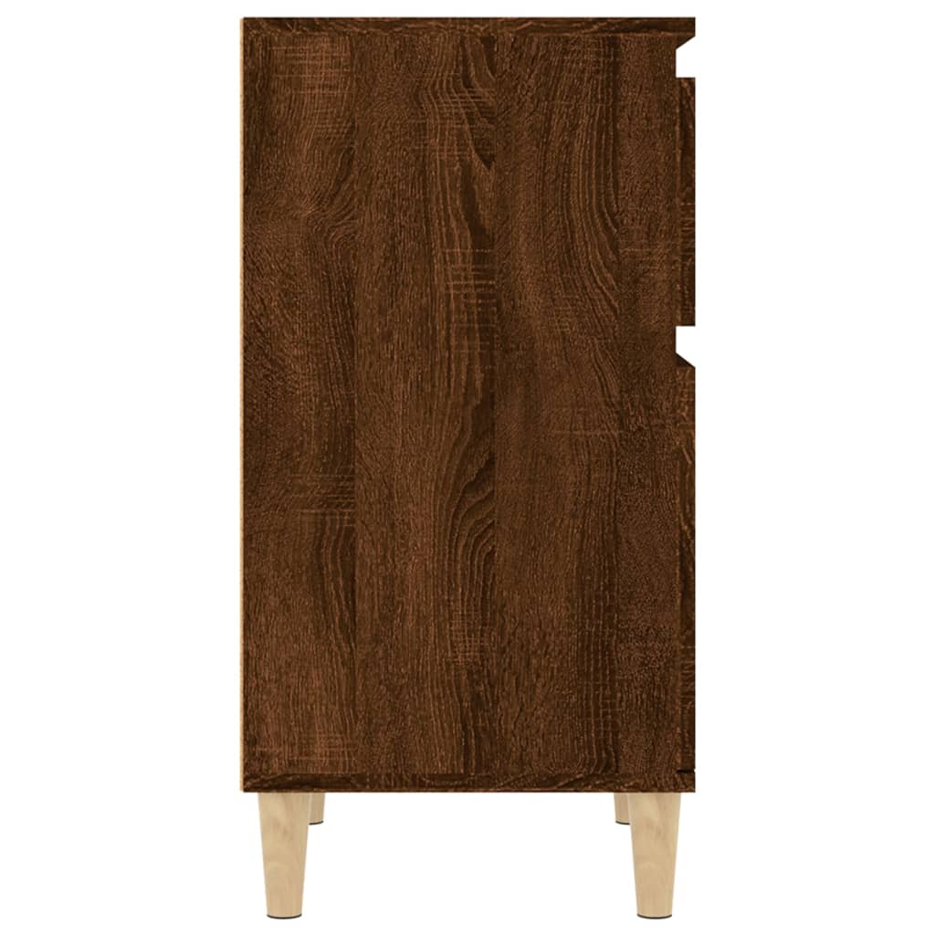 Brown Oak Bedside Cabinets Set of 2 - 40x35x70 cm