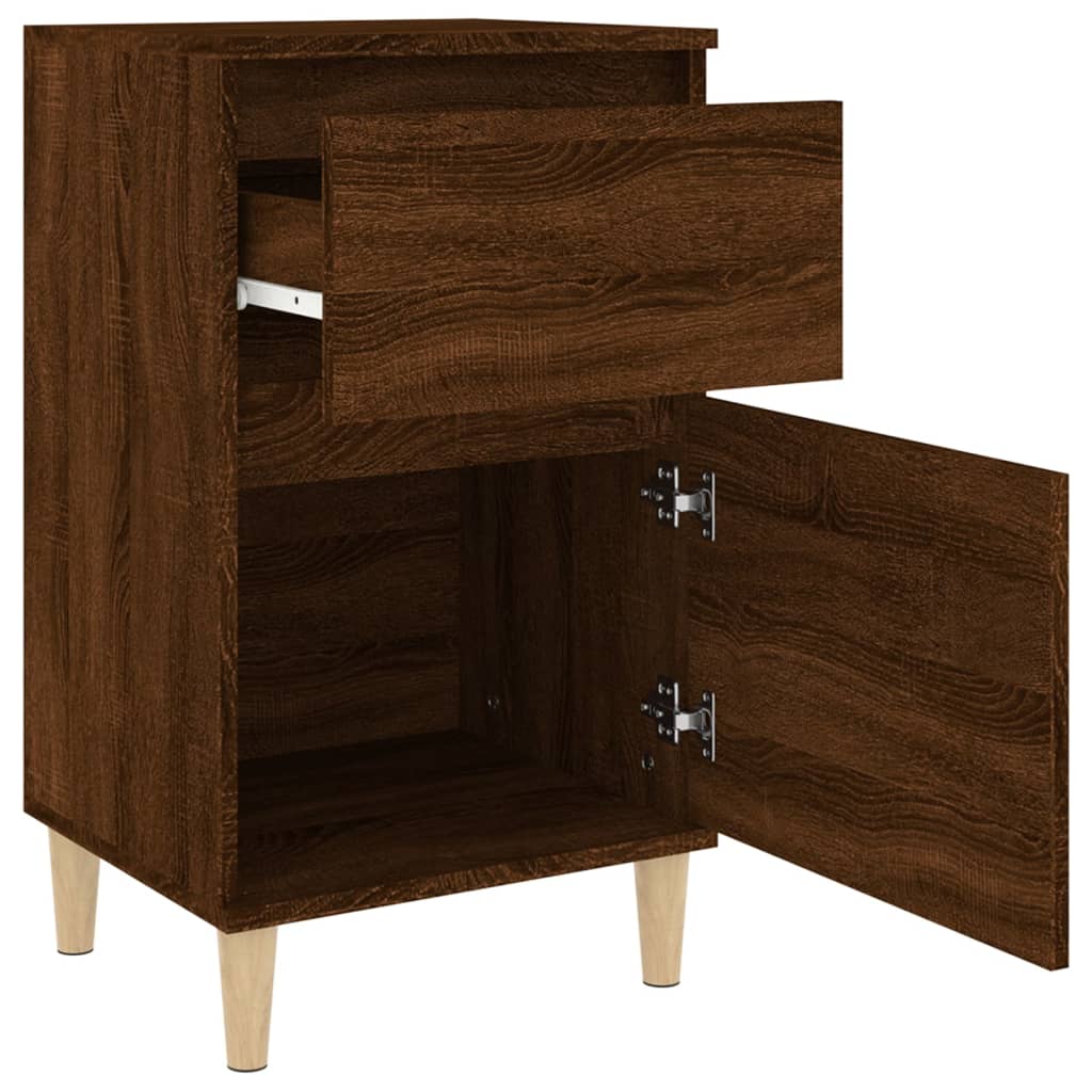 Brown Oak Bedside Cabinets Set of 2 - 40x35x70 cm