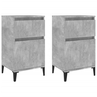 Concrete Grey Bedside Cabinets Set of 2 - 40x35x70 cm