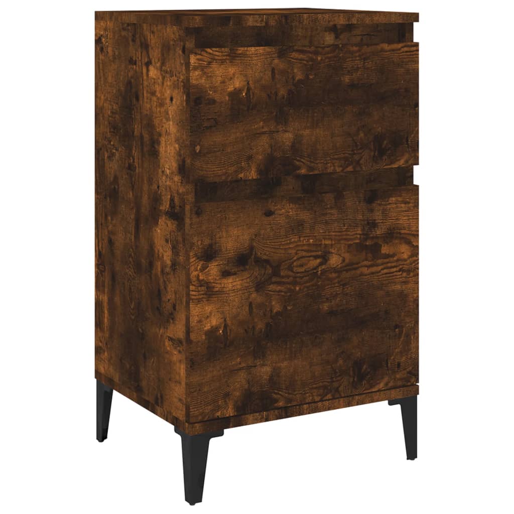 Smoked Oak Bedside Cabinet - 40x35x70 cm Elegant Nightstand
