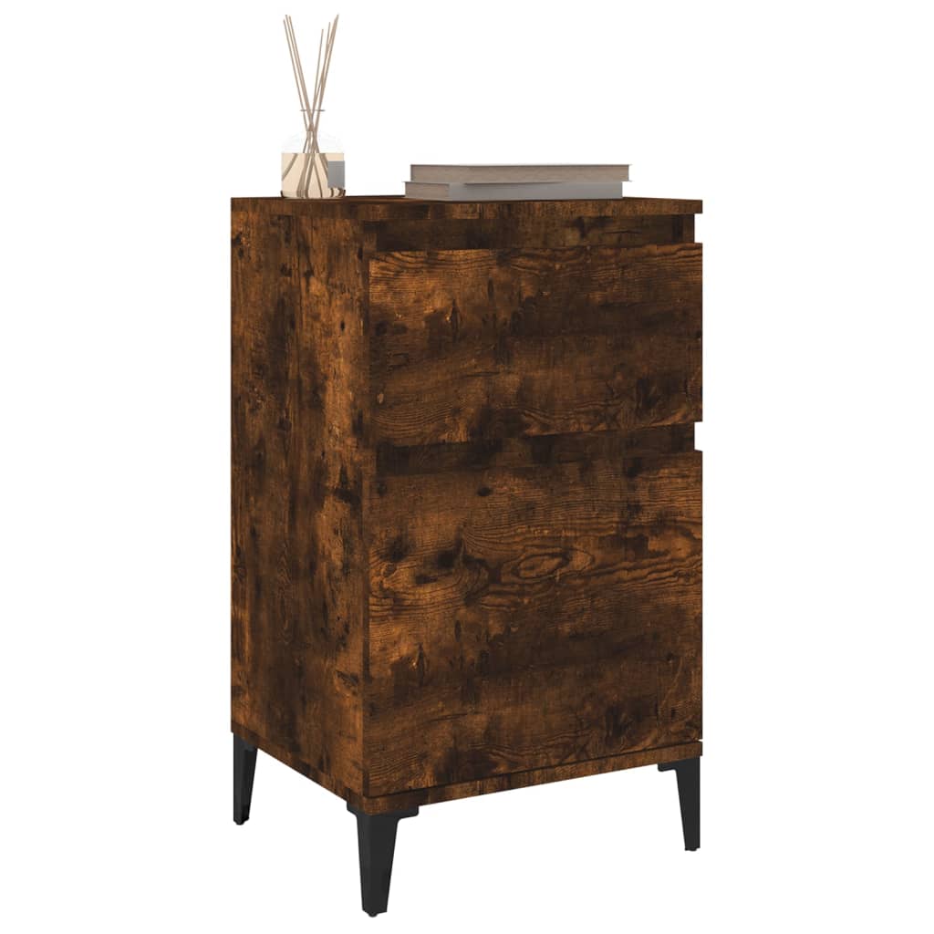 Smoked Oak Bedside Cabinets Set of 2 - 40x35x70 cm