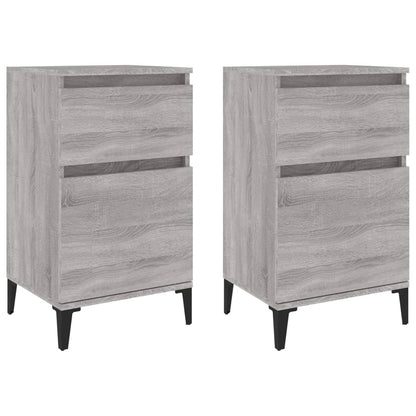 Grey Sonoma Bedside Cabinets Set of 2 - 40x35x70 cm