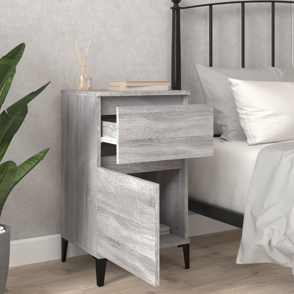 Grey Sonoma Bedside Cabinets Set of 2 - 40x35x70 cm