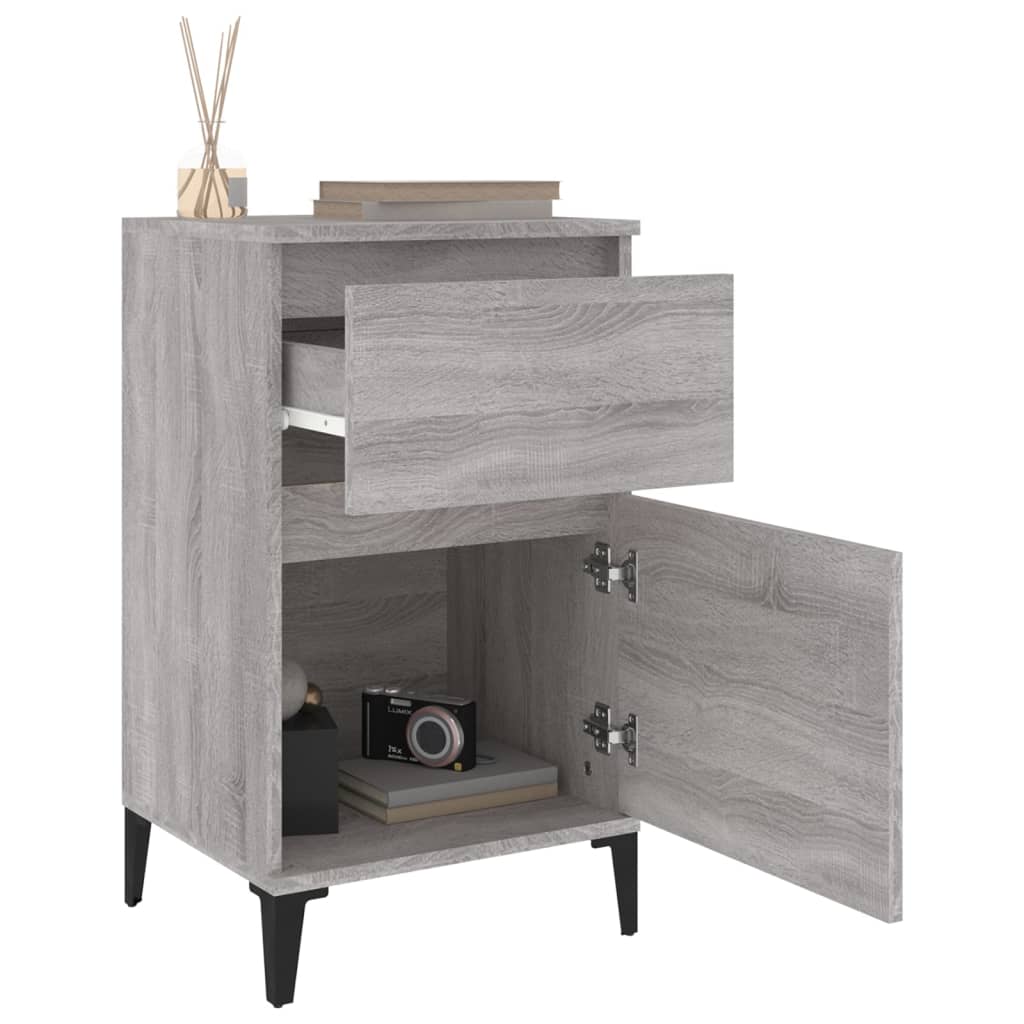Grey Sonoma Bedside Cabinets Set of 2 - 40x35x70 cm