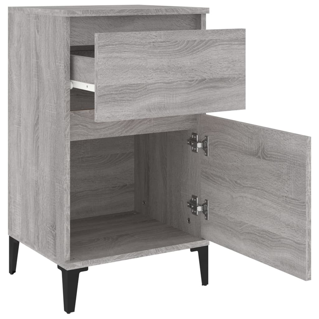 Grey Sonoma Bedside Cabinets Set of 2 - 40x35x70 cm