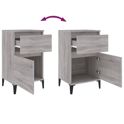 Grey Sonoma Bedside Cabinets Set of 2 - 40x35x70 cm