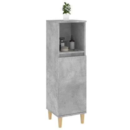 Engineered Wood Bathroom Cabinet - Concrete Grey, 30x30x100 cm