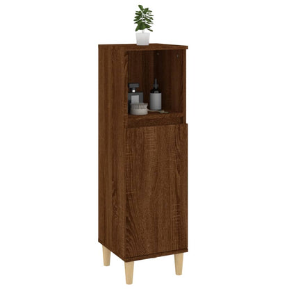 Engineered Wood Bathroom Cabinet - Brown Oak, 30x30x100 cm