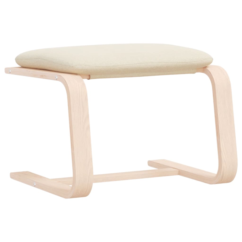Footstool Cream 51x41x40 cm Fabric