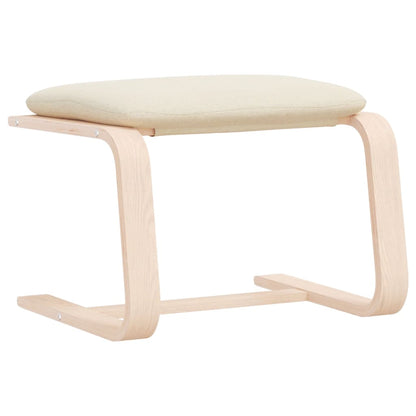 Footstool Cream 51x41x40 cm Fabric