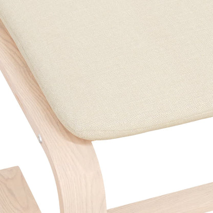 Footstool Cream 51x41x40 cm Fabric