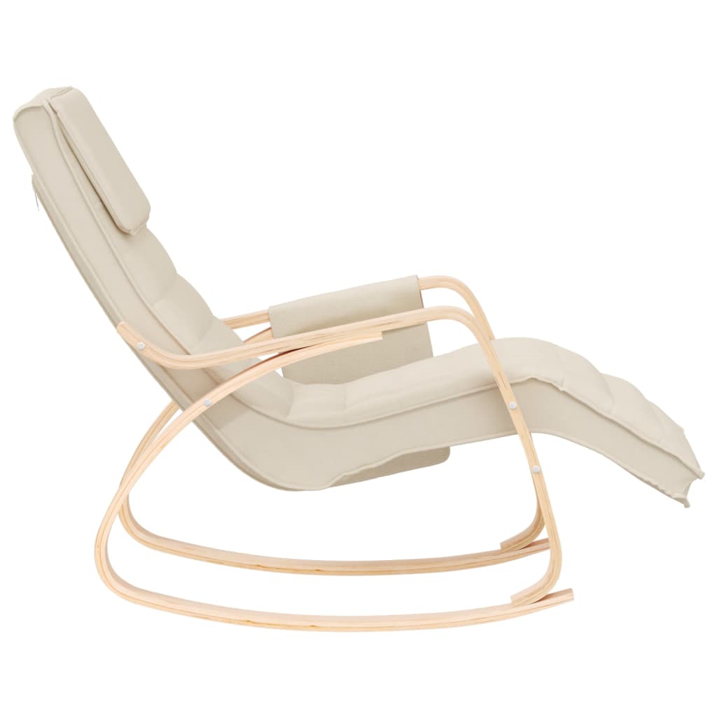 Elegant Cream Fabric Rocking Chair - Cozy Comfort in Style