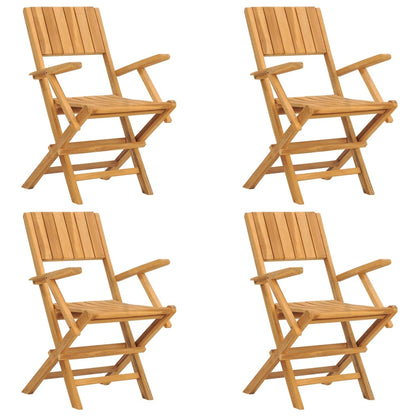 Solid Teak Folding Garden Chairs, Set of 4 - 55x61x90 cm