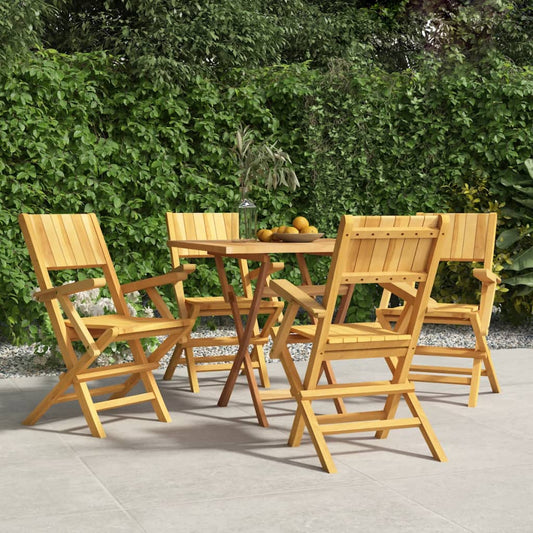 Solid Teak Folding Garden Chairs, Set of 4 - 55x61x90 cm