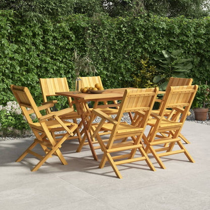 6-Piece Teak Folding Garden Chairs Set - Solid Wood, 55x61x90 cm