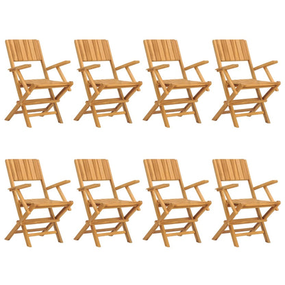 8-Piece Solid Teak Folding Garden Chairs 55x61x90 cm