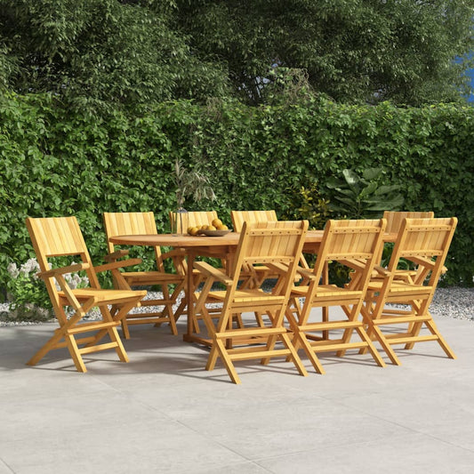 8-Piece Solid Teak Folding Garden Chairs 55x61x90 cm