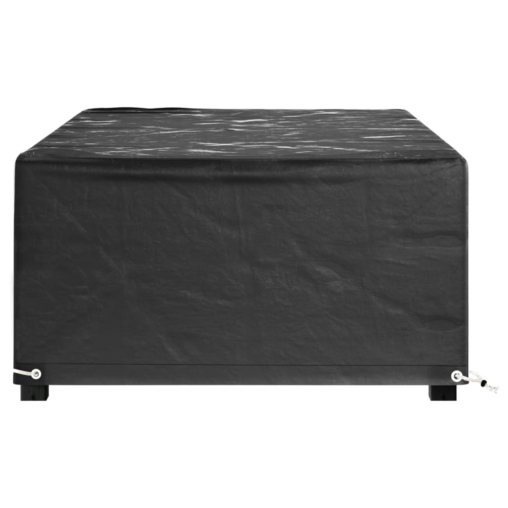 Waterproof Black Garden Furniture Covers Set, 8 Eyelets, 125x70x35 cm