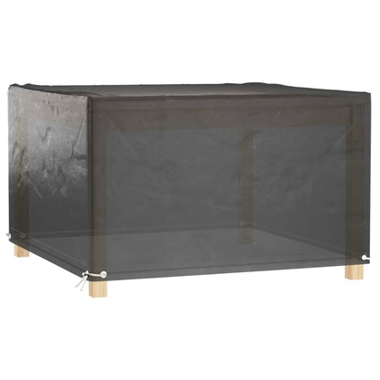 2-Piece Square Garden Furniture Covers, Black, 8 Eyelets, 125x125x75 cm
