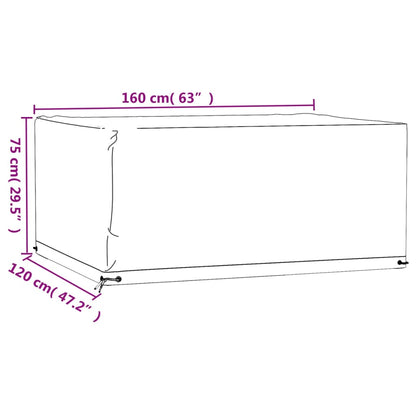 Waterproof 2-Piece Garden Furniture Covers - Gray, 160x120x75 cm