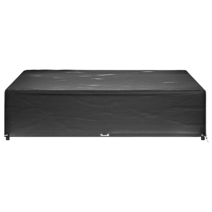 Waterproof Black Garden Furniture Covers 2pcs, 16 Eyelets, 240cm Sq.