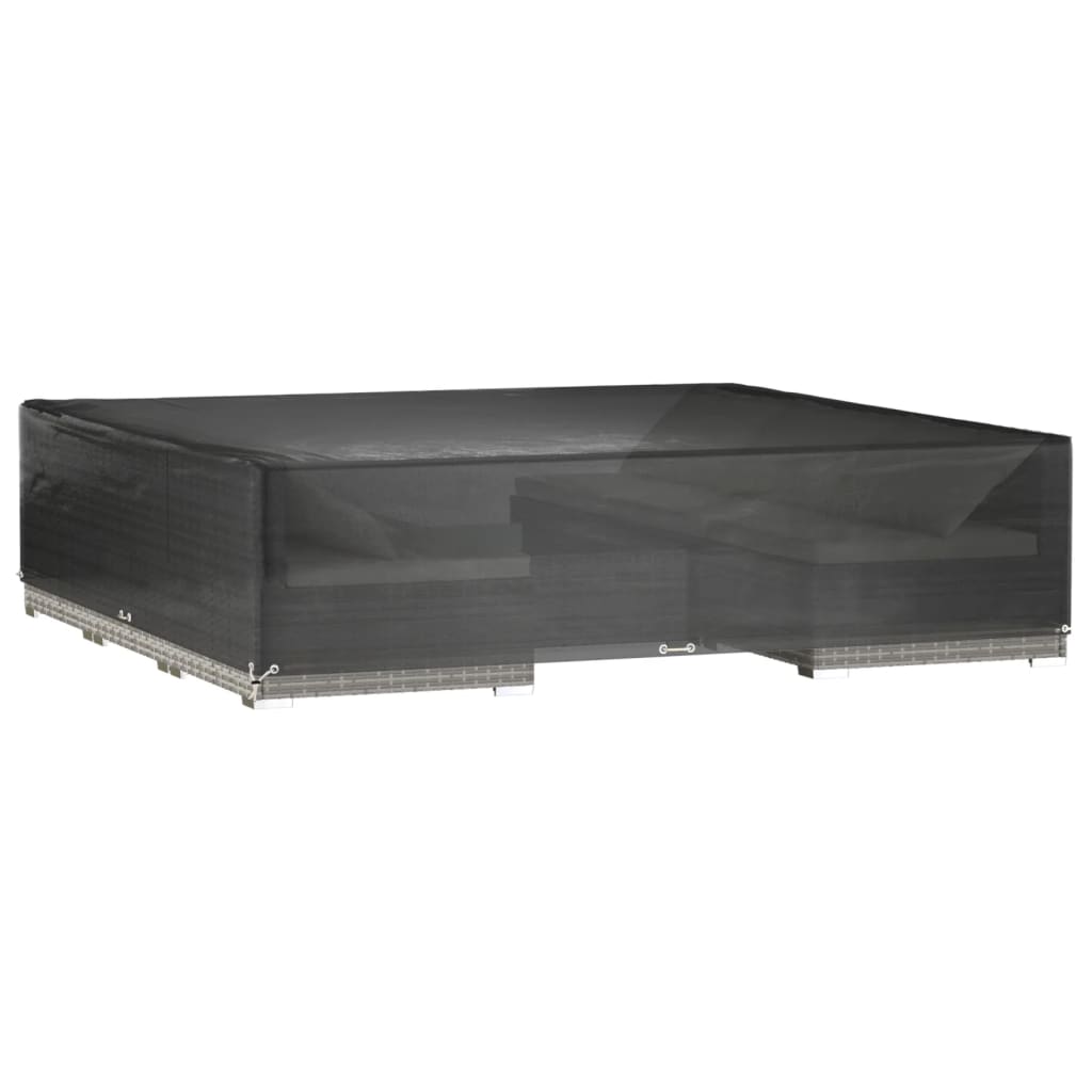 Waterproof Black Garden Furniture Covers 2pcs, 16 Eyelets, 240cm Sq.