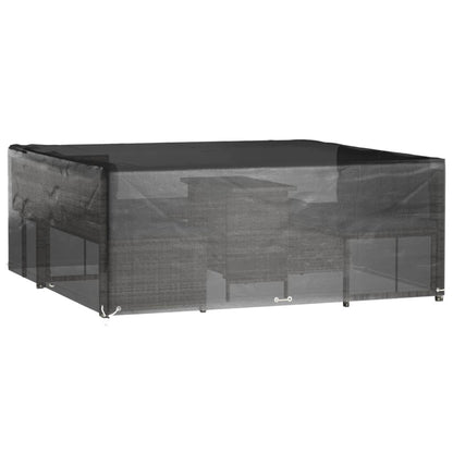 Waterproof Square Garden Furniture Covers 2pcs, Black 250x250x90 cm