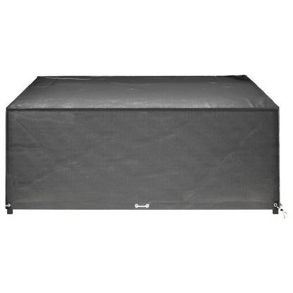 Durable Black Garden Furniture Covers 2pcs 300x200x75cm 16 Eyelets