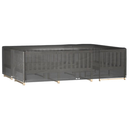 Durable Black Garden Furniture Covers 2pcs 300x200x75cm 16 Eyelets