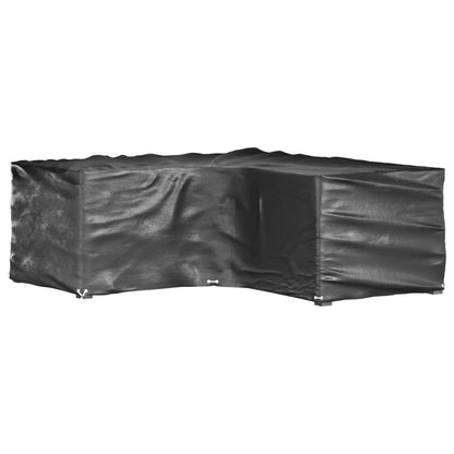2-Piece L-Shaped Garden Furniture Covers, 12 Eyelets, Black, 185x185x70 cm
