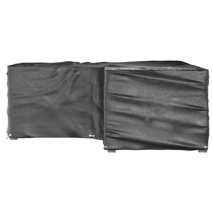 2-Piece L-Shaped Garden Furniture Covers, 12 Eyelets, Black, 185x185x70 cm