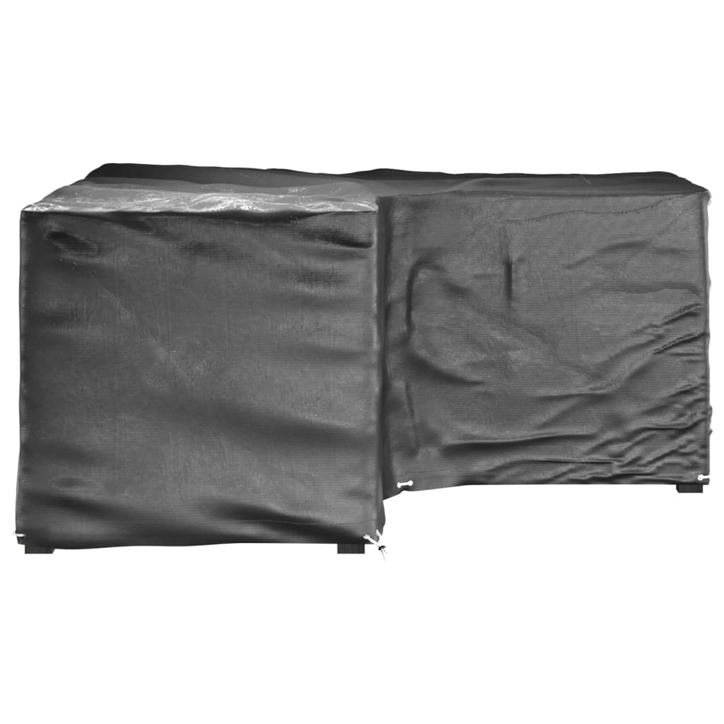 Durable Black L-Shaped Garden Furniture Covers 2pcs 185x185x90 cm