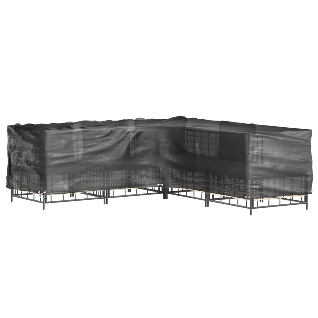 Durable Black L-Shaped Garden Furniture Covers 2pcs 185x185x90 cm