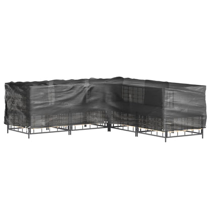 Durable Black L-Shaped Garden Furniture Covers 2pcs 185x185x90 cm