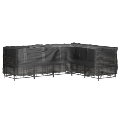 Waterproof L-Shaped Garden Furniture Covers, 2 pcs, 18 Eyelets, Black