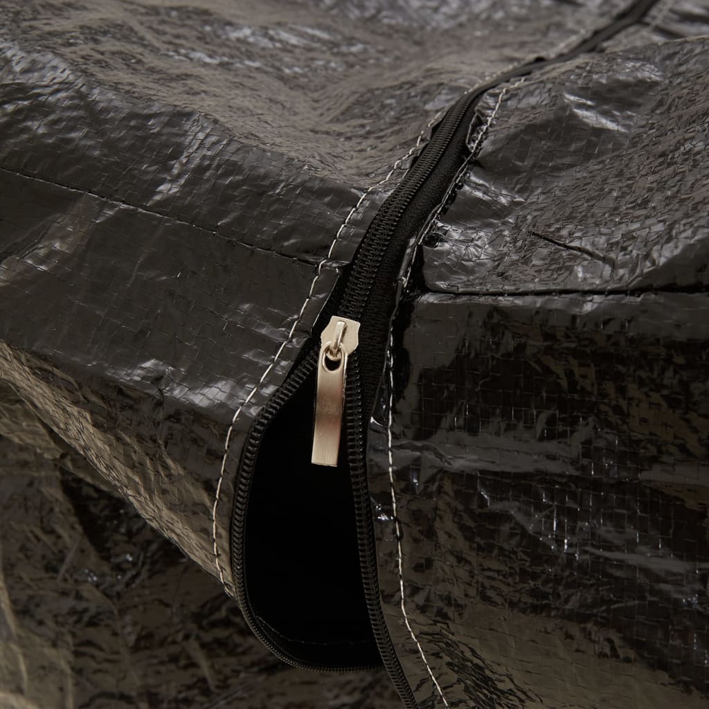 Durable Black Polyethylene Garden Cushion Storage Bags Set - 135x40x55 cm