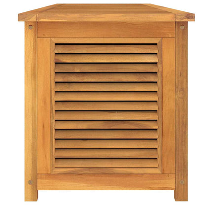 Solid Teak Garden Storage Box with Bag 200x50x55 cm