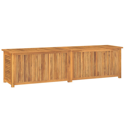 Solid Teak Garden Storage Box with Bag 200x50x55 cm