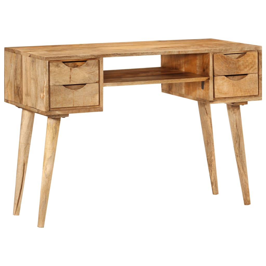 Solid Mango Wood Desk with Drawers - 110x47x76 cm