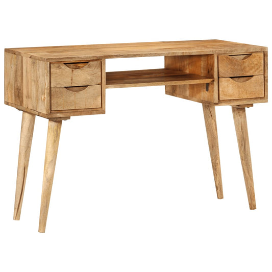 Solid Mango Wood Desk with Drawers - 110x47x76 cm