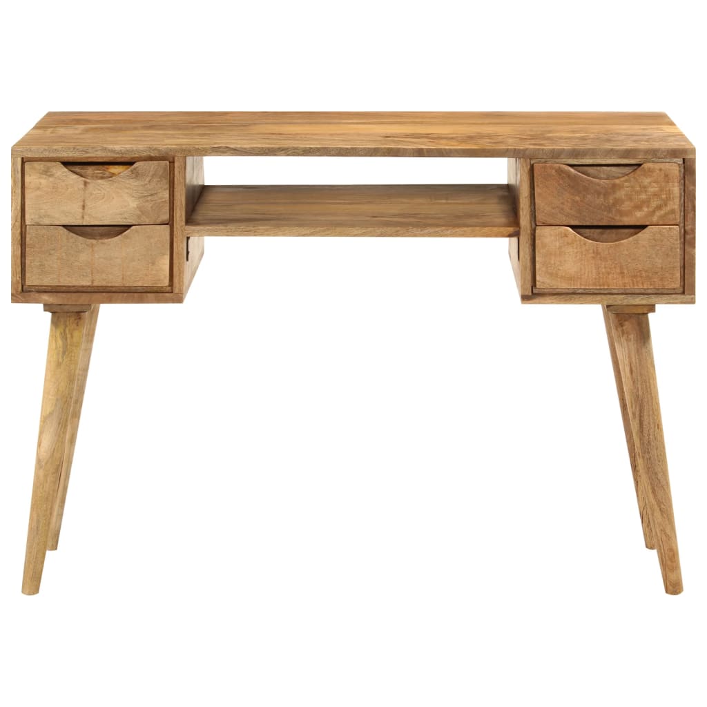 Solid Mango Wood Desk with Drawers - 110x47x76 cm