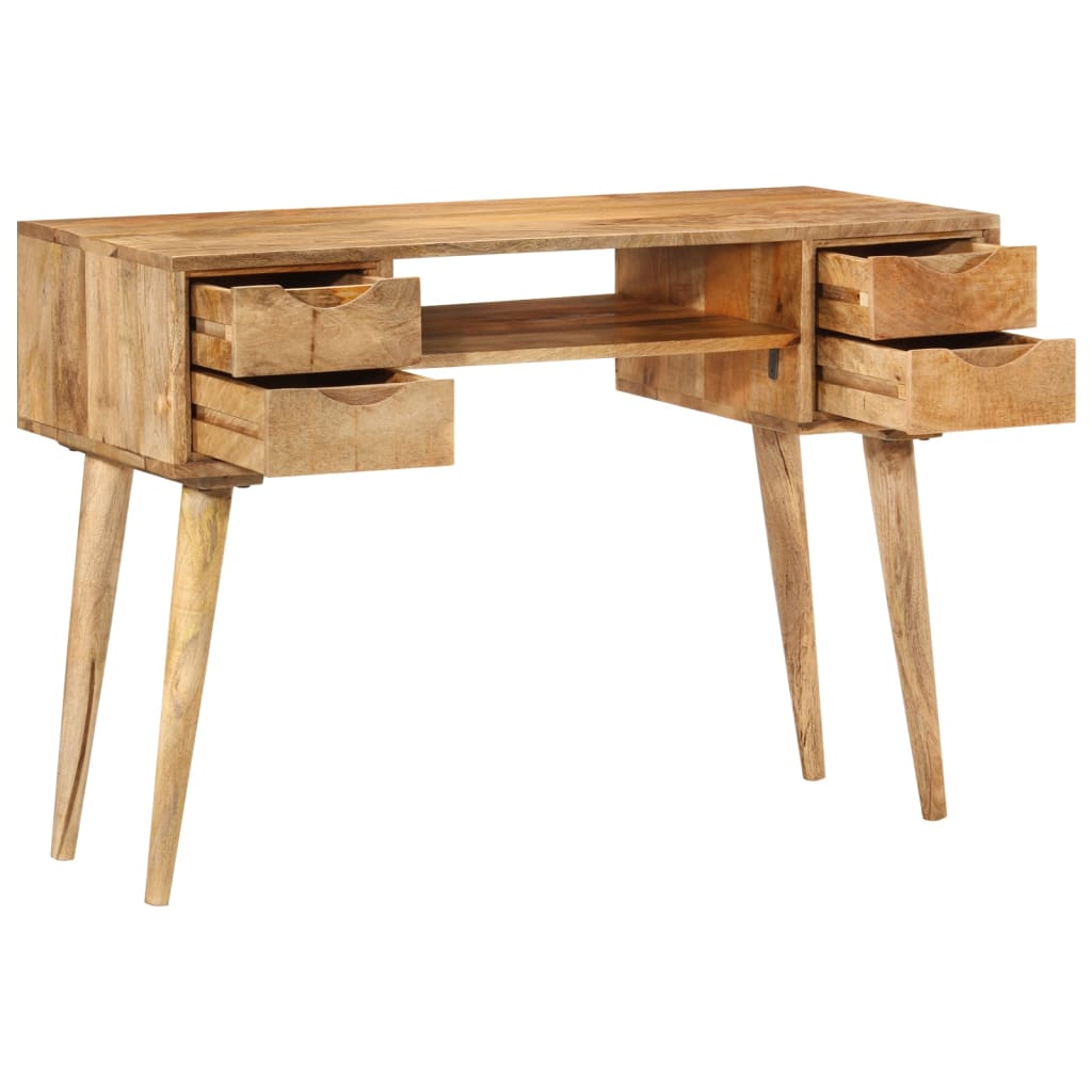Solid Mango Wood Desk with Drawers - 110x47x76 cm