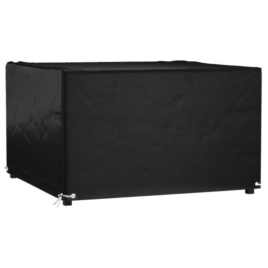Heavy-Duty Black Garden Furniture Cover, 8 Eyelets, 132x132x80 cm