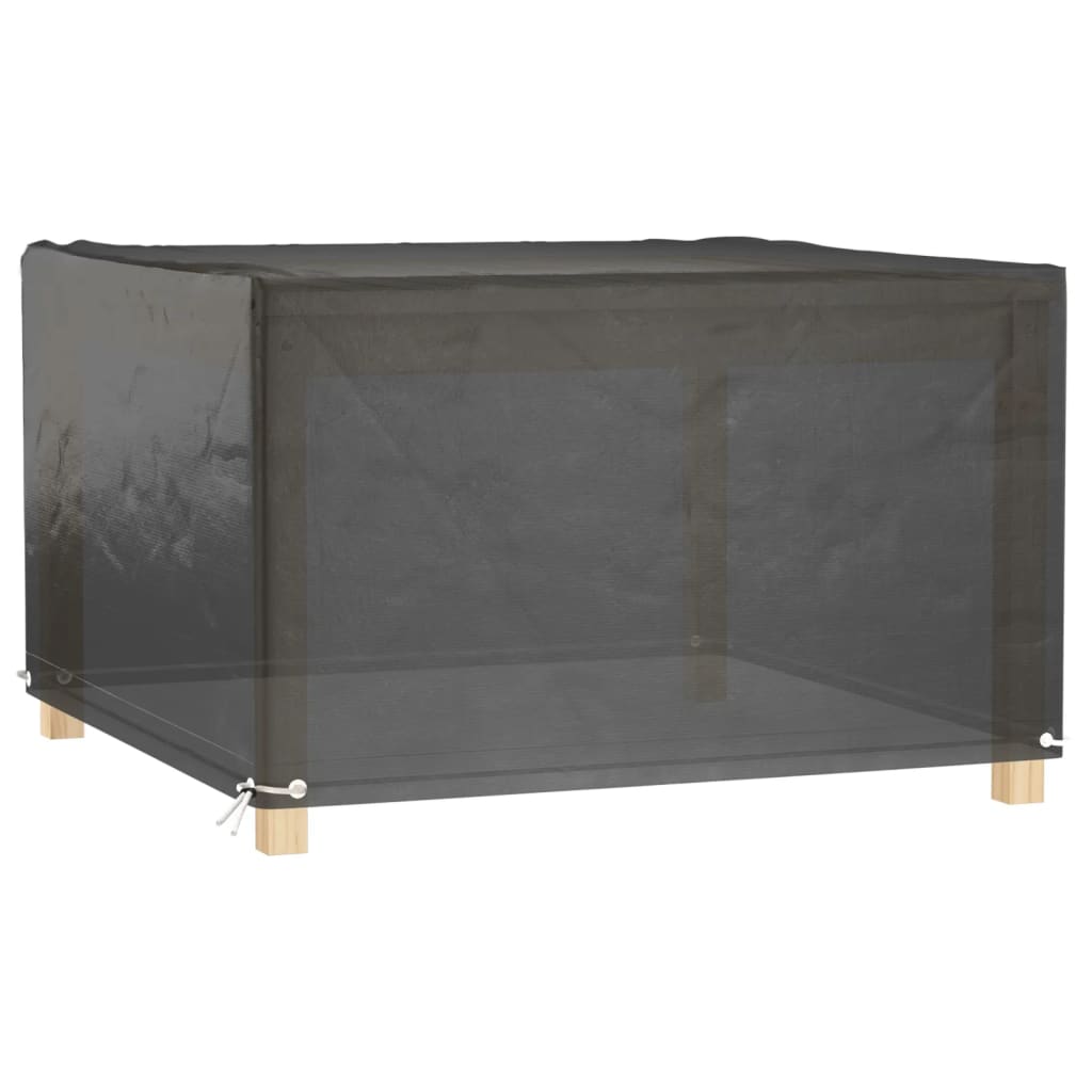 Heavy-Duty Black Garden Furniture Cover, 8 Eyelets, 132x132x80 cm