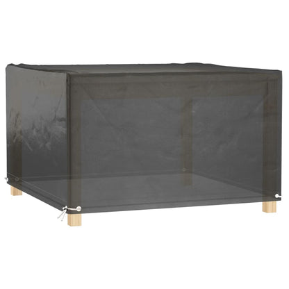 Heavy-Duty Black Garden Furniture Cover, 8 Eyelets, 132x132x80 cm