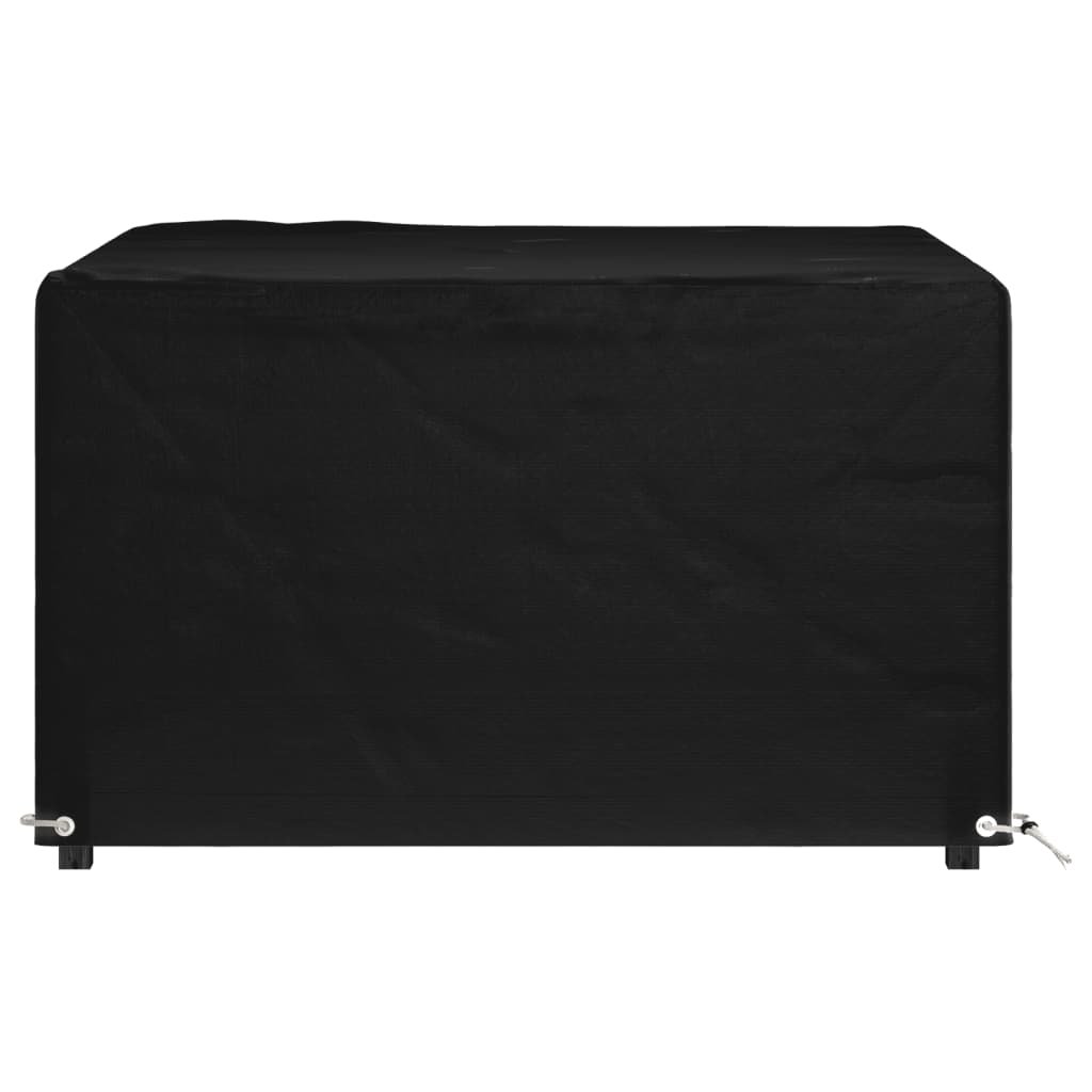 Heavy-Duty Black Garden Furniture Cover, 8 Eyelets, 132x132x80 cm