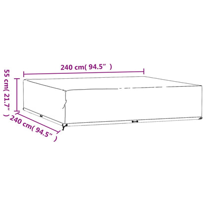 Durable Green Square Garden Furniture Cover, 240x240x55 cm, 16 Eyelets