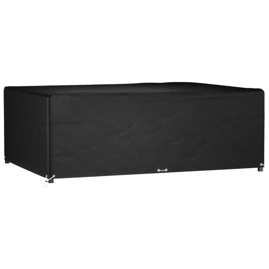 Durable Black Garden Furniture Cover, 12 Eyelets, 240x180x80 cm