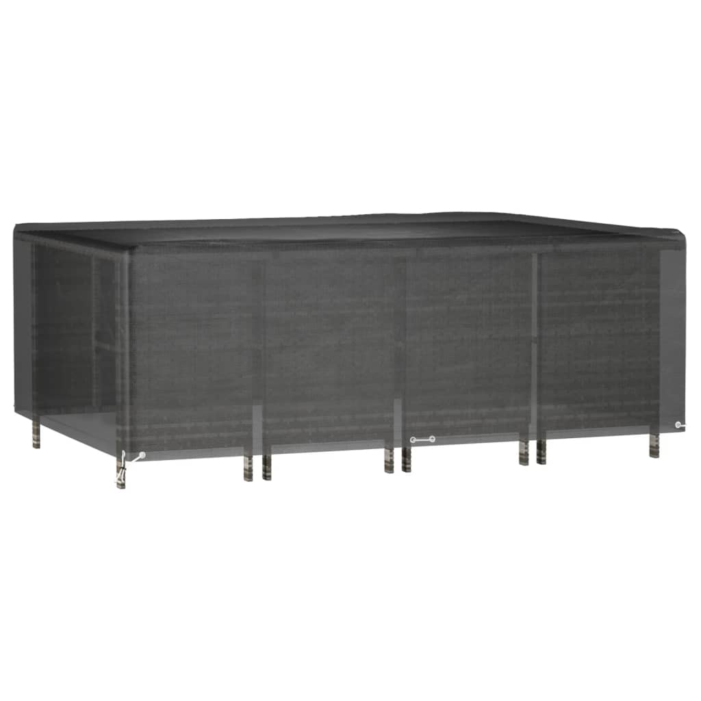 Durable Black Garden Furniture Cover, 12 Eyelets, 240x180x80 cm