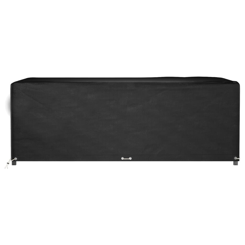 Durable Black Garden Furniture Cover, 12 Eyelets, 240x180x80 cm